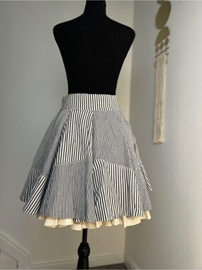 All Saints Celestina Skirt in Blue/Ivory with Petticoat, UK6/US2/EU34/XS - EUC